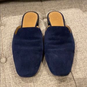 Tory Burch Blue Suede Mules